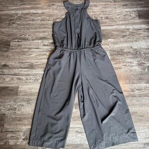 Gray Halter Romper with Drawstring Waist